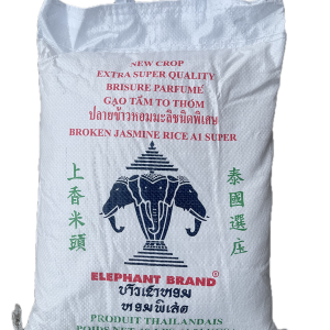 Three Head Elephant White Broken Jasmine Rice 10lbs Bag